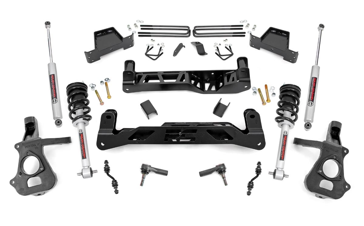 Chevrolet Silverado 1500 Suspension Lift Kit - Front + Rear - Rough Country - 7 Inch Lift Kit | Cast Steel | N3 Struts - '14-'18